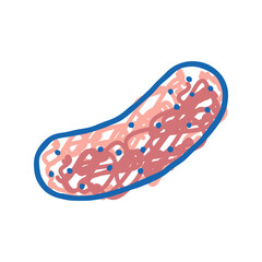 raw sausage meat icon doodle illustration