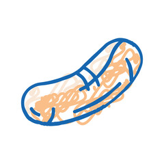 bratwurst sausage meat icon doodle illustration