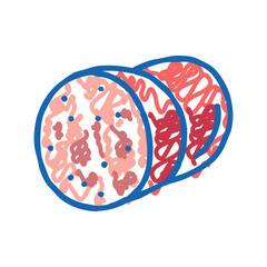 ham sausage meat icon doodle illustration