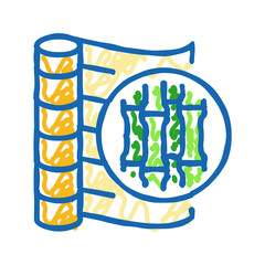 bamboo fabric sustainable fashion icon doodle illustration