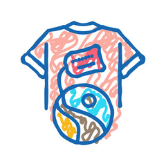 fair trade clothing sustainable fashion icon doodle illustration