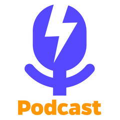 podcast logo design with a mike