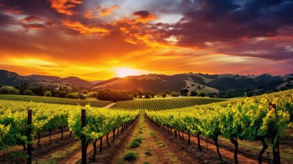 Obraz premium grapevines agriculture california