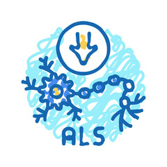 amyotrophic lateral sclerosis disease icon doodle illustration