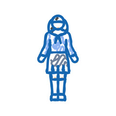 japan school girl icon doodle illustration