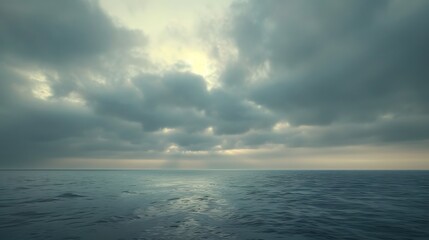 Obraz premium Overcast Sky: A sky covered with thick, gray clouds, setting a mood of calm and introspection. 