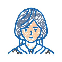avatar japan school girl icon doodle illustration