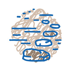 stepping stones progress icon doodle illustration