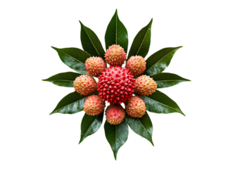 Lychee with leaves