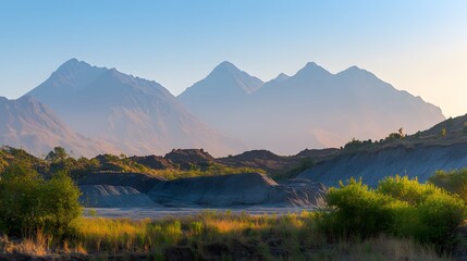 Majestic Mountain Range at Sunrise Landscape Photography