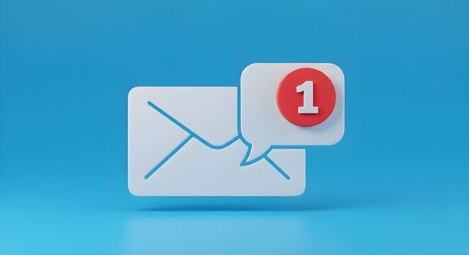 Nuevo concepto de notificaci&oacute;n por correo electr&oacute;nico para comunicaciones empresariales y marketing digital. Alerta de recepci&oacute;n de mensajes electr&oacute;nicos en la bandeja de entrada. Dise&ntilde;o minimalista a