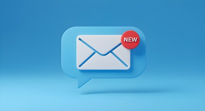 Nuevo concepto de notificaci&oacute;n por correo electr&oacute;nico para comunicaciones empresariales y marketing digital. Alerta de recepci&oacute;n de mensajes electr&oacute;nicos en la bandeja de entrada. Dise&ntilde;o minimalista a