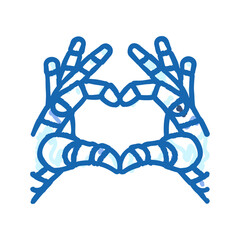 love robot hand gesture icon doodle illustration