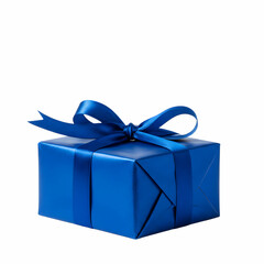 Obraz premium Blue Gift Box with Ribbon Present Packaging Image