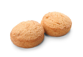 Sweet cookies on white background