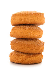 Stack of sweet cookies on white background