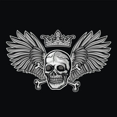 Fototapeta premium gothic sign with skull, grunge vintage design t shirts 