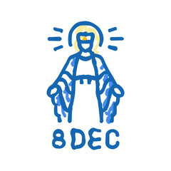 immaculate conception feast catholic holiday icon doodle illustration