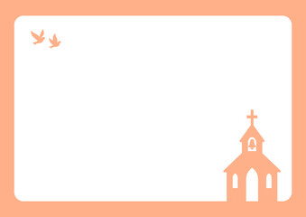 チャペル(鐘)×コピースペース(オレンジ)