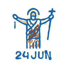 christ the king feast catholic holiday icon doodle illustration