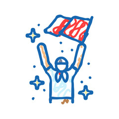 youth day chinese holiday icon doodle illustration