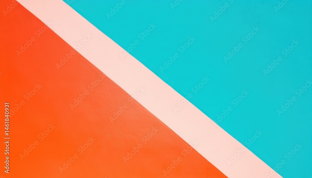 Poster abstract background of orange blue and white diagonal stripes painting texture on wall with bright c