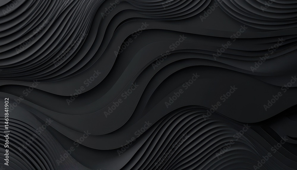 Aufkleber abstract black wavy texture background with smooth dark geometric pattern elegant modern design and 