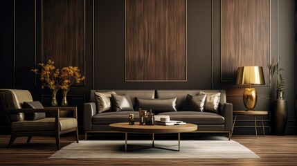 room design of dark wood background