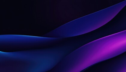 Abstract Dark Wavy Background with Blue and Purple Gradient Smooth Texture and Dynamic Flowing Lines for Modern Design Wallpaper with Futuristic Elements