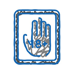 age prevent product label caution icon doodle illustration