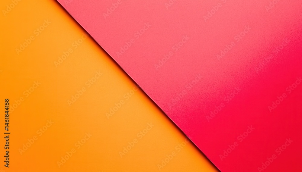 Poster Abstract Geometric Background of Orange and Red Colors Divided Diagonally Creating a Minimalist Design with Clean Lines and Vibrant Contrast