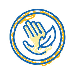 hypoallergenic label product caution icon doodle illustration