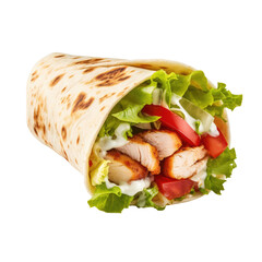 chicken tortilla wrap with tomato lettuce and mayonnai 