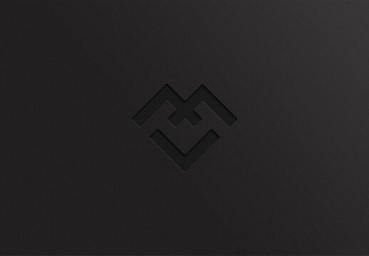 Black Foil Press Brand Logo Mockup