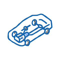 airbag car safety icon doodle illustration