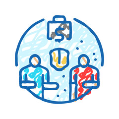 patronage money business cash icon doodle illustration