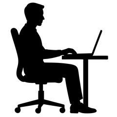 vector of man working on desk.