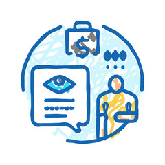 whistleblower money business cash icon doodle illustration