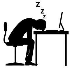 vector of sleepy office worker. 