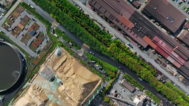 工業地帯の風景　真俯瞰空撮