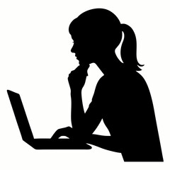 vector women using laptop.