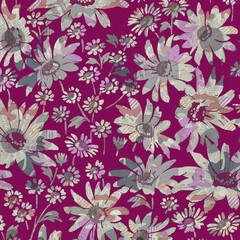 Colorful Abstract Pattern with Leaves and Petals