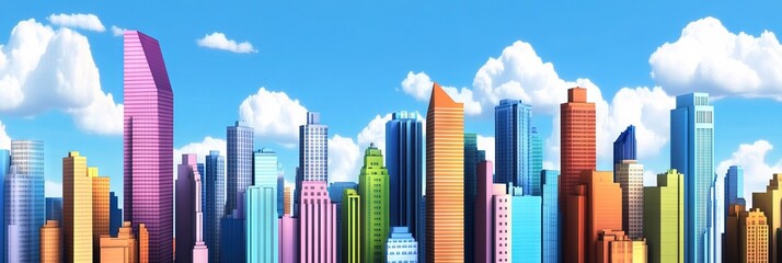 2d animation buenos aires downtown skyline 