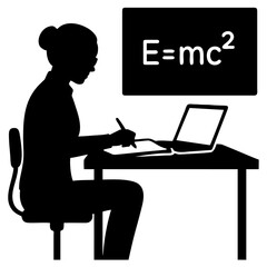 vector of women doing assignment.