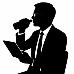 vector of man drinking water.