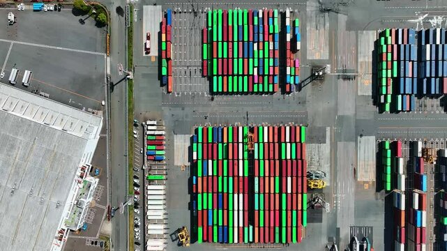 Container yard view from above