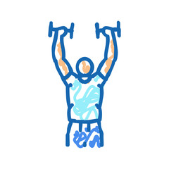 dumbbell kickbacks arm fitness exercise icon doodle illustration