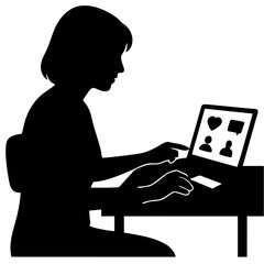 vector of women using social media.