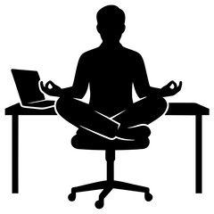 vector of a man sitting on a chair.