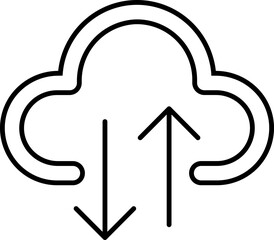 Cloud Backup Restore In Outline Icon